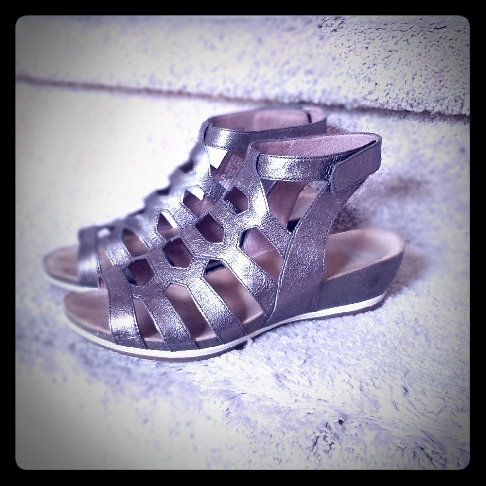 Dansko Valentina Wedge Sandals Pewter